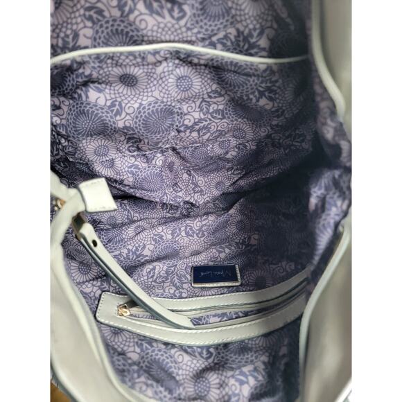 Moda Luxe Light Grayish Color Genuine Leather Hobo Bag Purse Handbag Tote READ - Picture 12 of 16